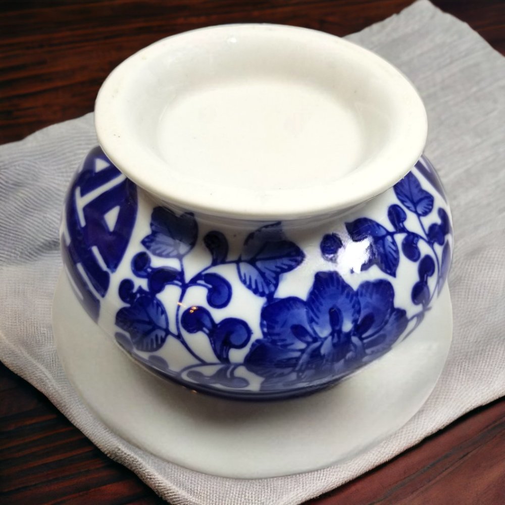 Double Happiness Chinese Ginger Jar Blue & White Classic Lidded Porcelain - Picture 6 of 14